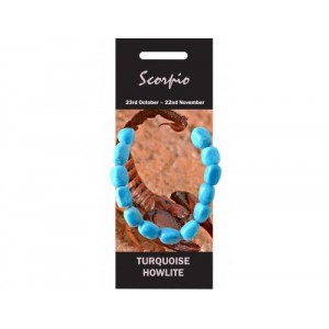 NZ10  Nature Bracelet, 5pc  - Turquoise Howlite ( Scorpio )