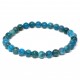 Round Bead Bracelet, Premium Blue Apatite, 6mm