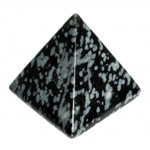 Pyramid, Obsidian - Snowflake, Small, ~30mm